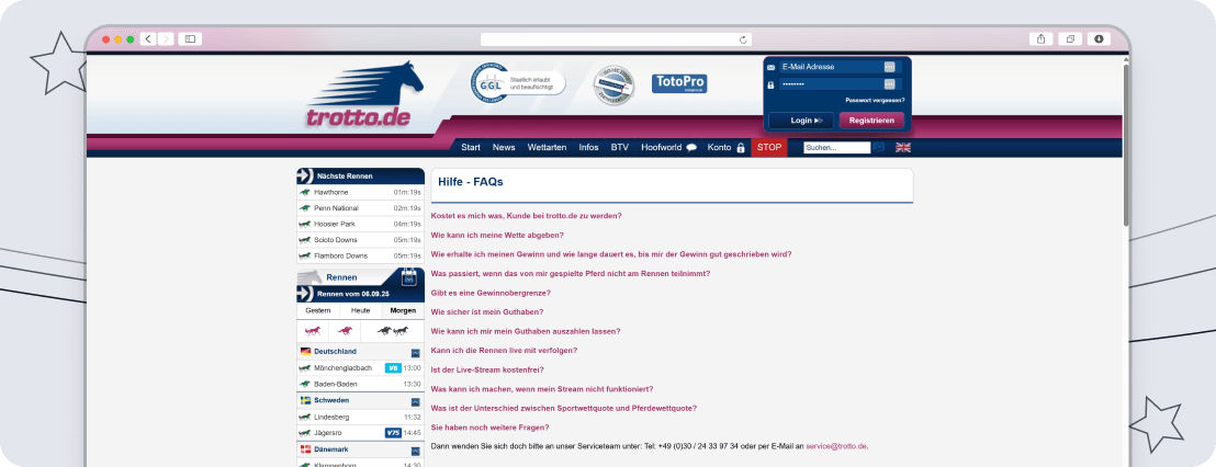 screenshot Trotto livewetten desktop