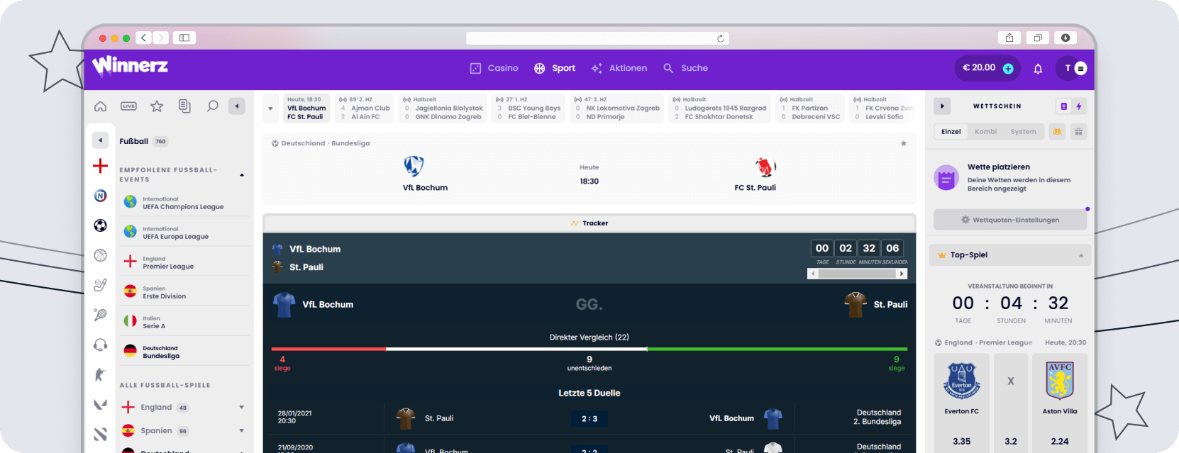 Winnerz Bedienung und Design