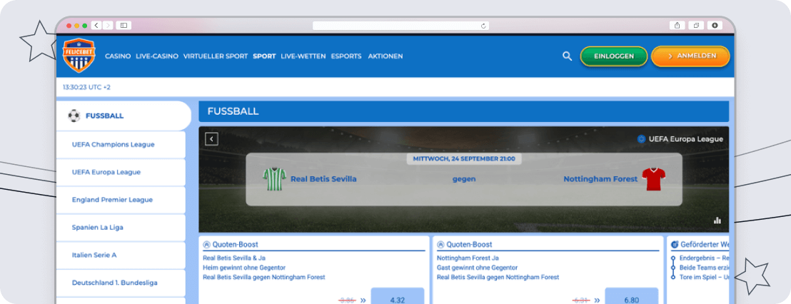 Screenshot FeliceBet design desktop