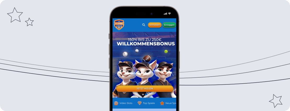 Screenshot FeliceBet mobile app desktop