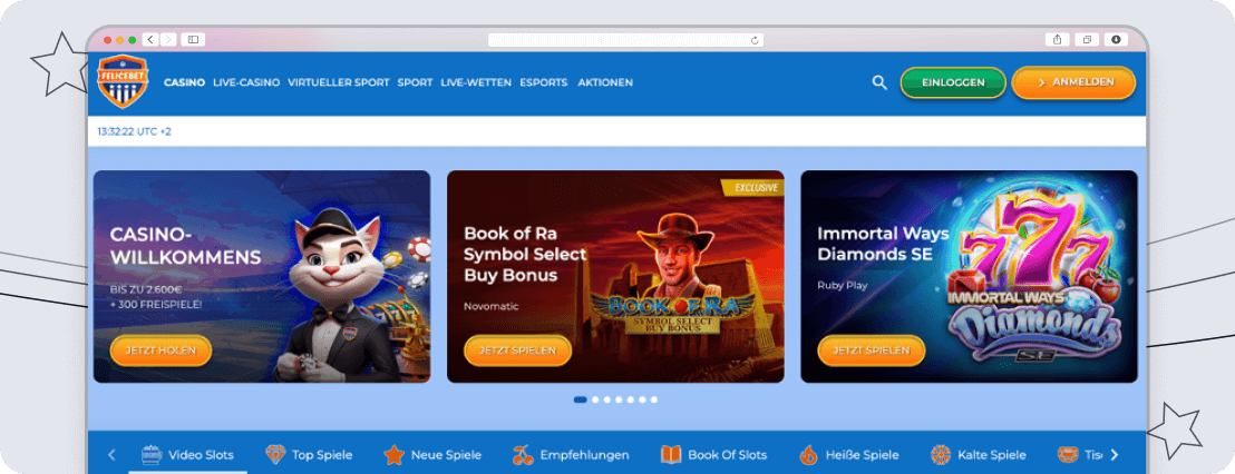 Screenshot FeliceBet weiter angebote desktop