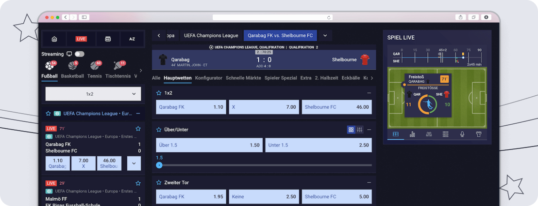 Livewetten bei Sportaza