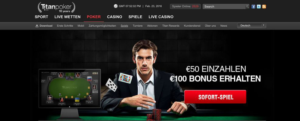 Titan Poker mit Einzahlungsbonus im Casino (Quelle: Titan Bet)