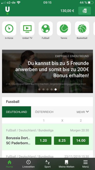 Unibet Erfahrungen - App