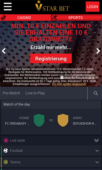 VStarBet Sportwetten Erfahrungen – mobile App
