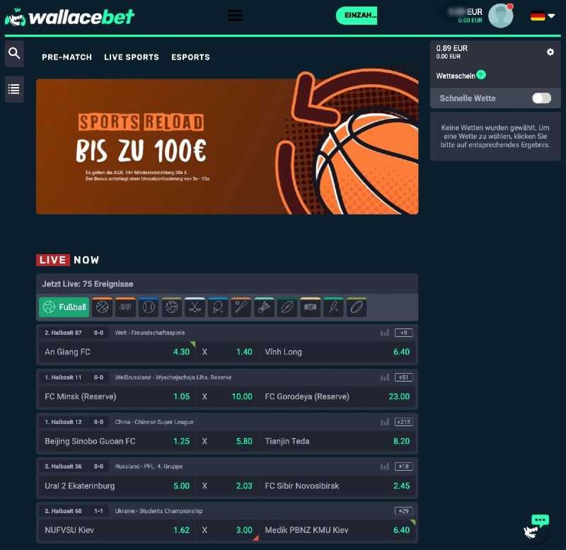 Wallacebet Sportwetten Erfahrungen – Wettangebot