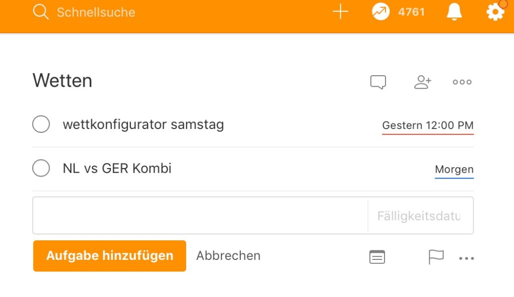 Keine Wette mehr vergessen: Nutzt Taskplaner für Sportwetten.