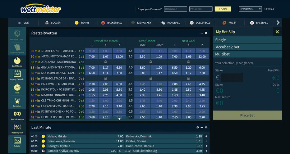 Sportwetten-Übersicht auf der Webseite des Wettanbieters wettmeister (Quelle: wettmeister)