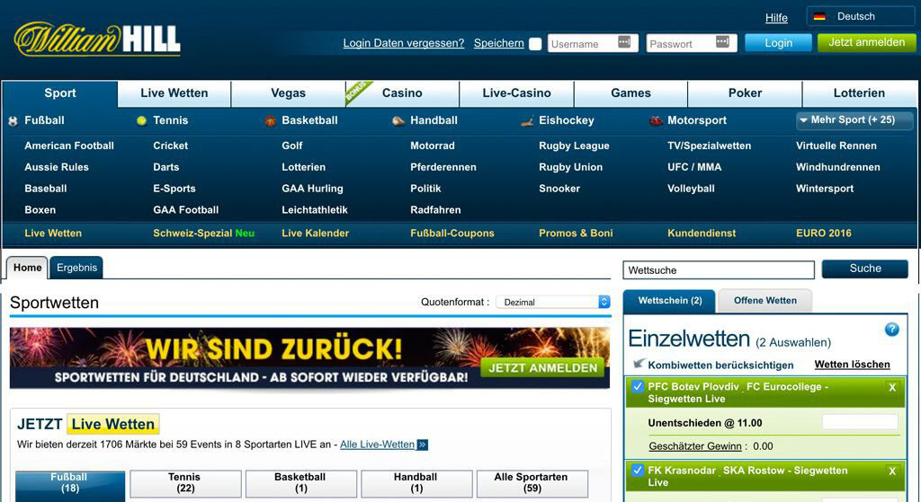William Hill – Einzahlungen, Limits und Methoden