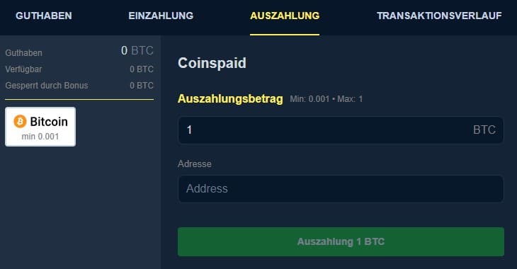 Auszahlung bei Winz.io