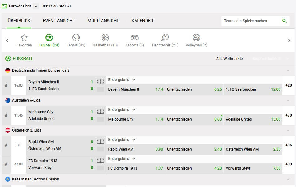 Livewetten von Zodiacbet