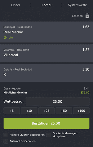 ComeOn Wettschein